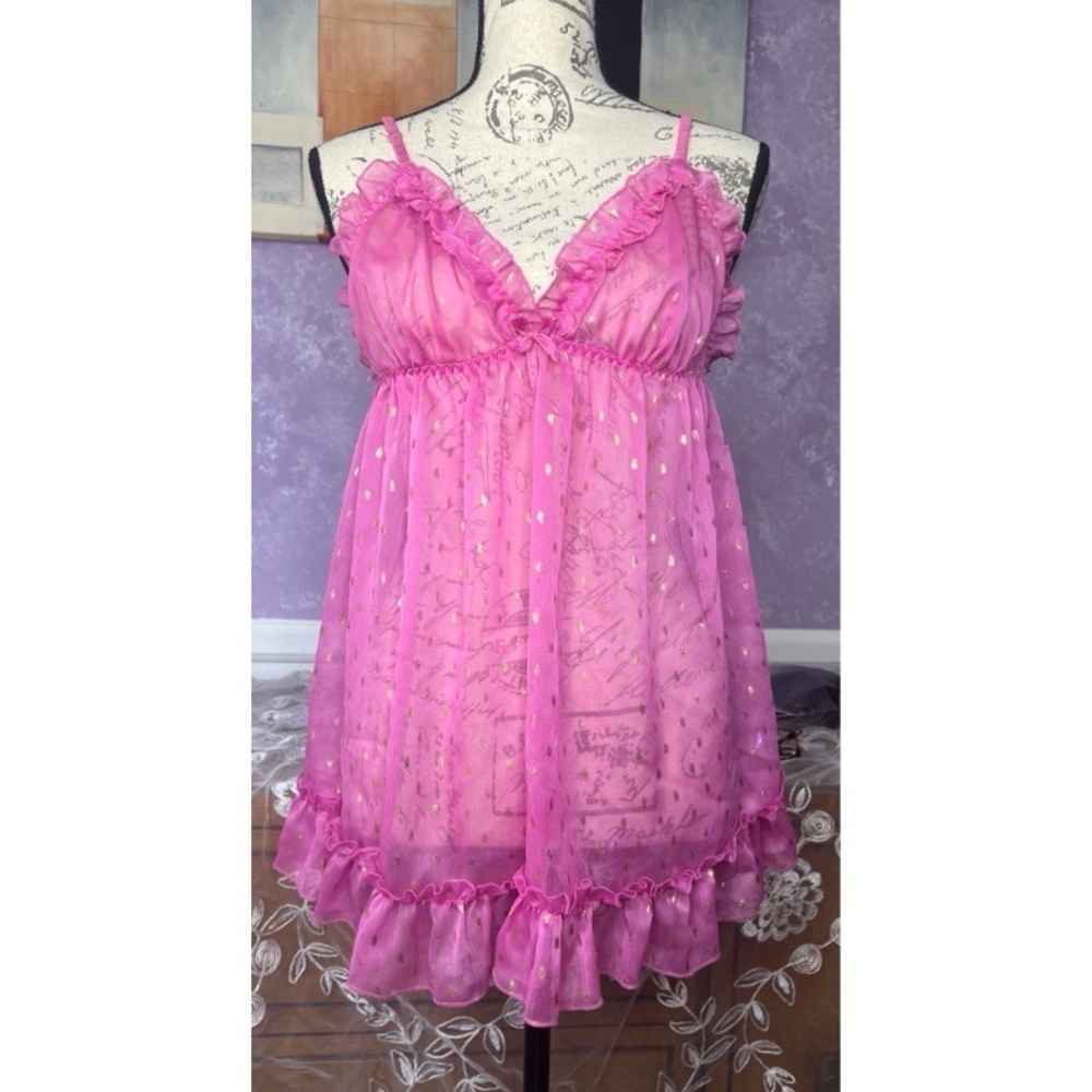 Victoria's Secret Pink Lace Chemise with Empire Waist
